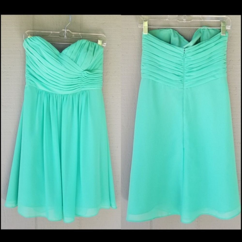 B2 Deep Mint Mini Formal Dress Sweetheart Ruched S